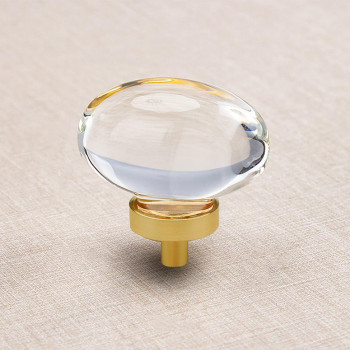 Clctk 16 Pack Glass Cabinet Knobs And Pulls Oval Crystal Knobs For Dresser Drawers Satin Brassgold Kitchen Cabinet Knobs Egg