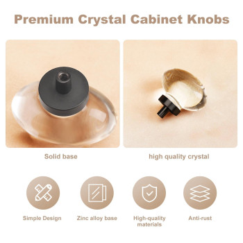 Clctk 16 Pack Glass Cabinet Knobs And Pulls Oval Crystal Knobs For Dresser Drawers Matte Black Kitchen Cabinet Knobs Egg Shape