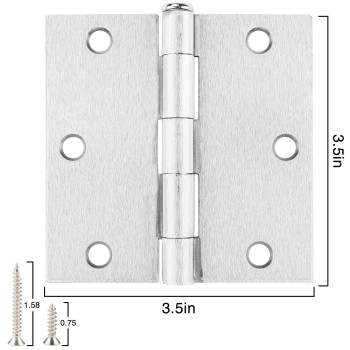 30 Pack Square Door Hinges Satin Nickel 35 X 35 Inch Brushed Nickel Door Hinges 3 12 Interior Door Hinges Square Corners