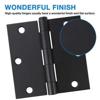 18 Pack Matte Black Door Hinges 35 X 35 Inch Interior Door Hinges Heavyduty Black Hinges With Square Corners For Doors Stan