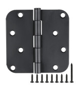 18 Pack Black Door Hinges Matte Black 4 Inch Exteriorinteriorfront Door Hinge 4 Inch Black 58Radius Coner Residential Door