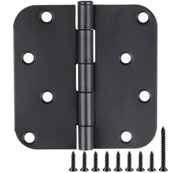 18 Pack Black Door Hinges Matte Black 4 Inch Exteriorinteriorfront Door Hinge 4 Inch Black 58Radius Coner Residential Door