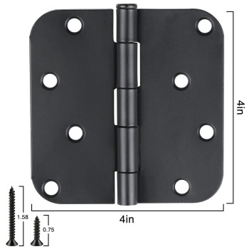 18 Pack Black Door Hinges Matte Black 4 Inch Exteriorinteriorfront Door Hinge 4 Inch Black 58Radius Coner Residential Door