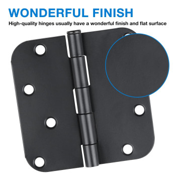 18 Pack Black Door Hinges Matte Black 4 Inch Exteriorinteriorfront Door Hinge 4 Inch Black 58Radius Coner Residential Door