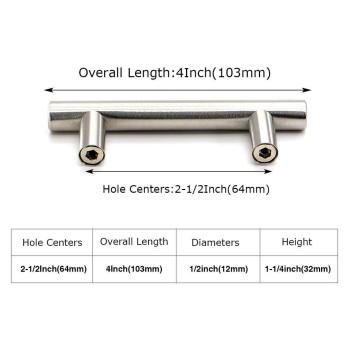 Homdiy Brushed Nickel Cabinet Pulls Cabinet Handles 212In64Mm Center To Center Dresser Drawer Handles Silver Drawer Pulls F