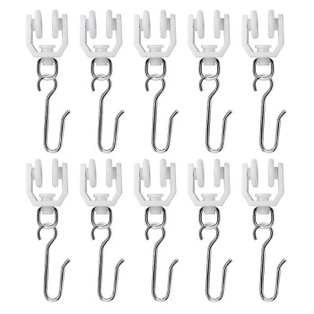 Vrss Accessories Kit For Flexible Bendable Curved Ceilingside Wall Curtain Track Hardware Set 10Pcs Roller Hooks