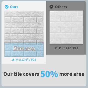 Art3D 30Pcs 3D Brick Wallpaper In White Faux Foam Brick Wall Panels Peel And Stick Waterproof For Bedroom Living Room And La