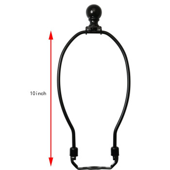 Dgbrsm 10 Inch Lamp Harp Holder With 112 Inch Lamp Finial Oil Rubbed Black Steel Ball Knob Lamp Shade Finial For Table And Flo