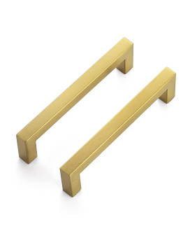 Ravinte 30 Pack 5 Inch Square Cabinet Handles Brushed Brass Kitchen Pulls For Cabinets Stainless Steel Kitchen Hardware Cabinet