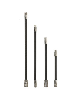 Ares 42073 4Piece Flexible Socket Extension Set 14Inch And 38Inch Drive Extensions 6Inch To 12Inch Extensions With