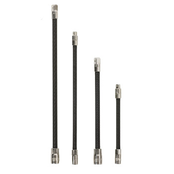 Ares 42073 4Piece Flexible Socket Extension Set 14Inch And 38Inch Drive Extensions 6Inch To 12Inch Extensions With