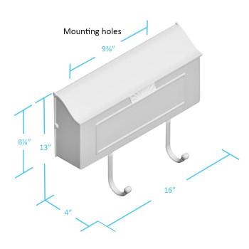 Small Cast Aluminum Metal Mailbox With Newspaper Hooks Easy To Install Wall Mount Heavy Duty Rustproof Coated Paint Horizont