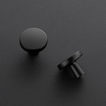 Ravinte 10 Pack Drawer Pulls 114 Inch Kitchen Cabinet Knobs Solid Round Dresser Drawer Knobs Matte Black Dresser Knobs Drawer