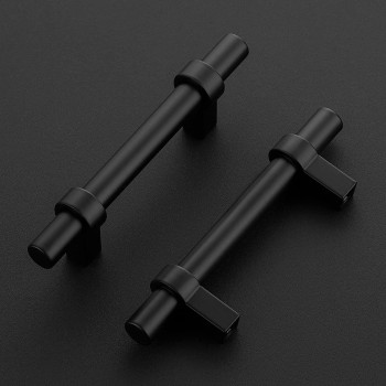 Ravinte 30 Pack 5 Inch Cabinet Pulls Matte Black Kitchen Cabinet Hardware Cupboard Handles With Square Base 5 Length 3 Hole