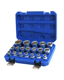 Spline Socket Set 12 Drive Universal Metric 832Mm 12Point Crv Socket Set 19Pcs