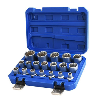 Spline Socket Set 12 Drive Universal Metric 832Mm 12Point Crv Socket Set 19Pcs