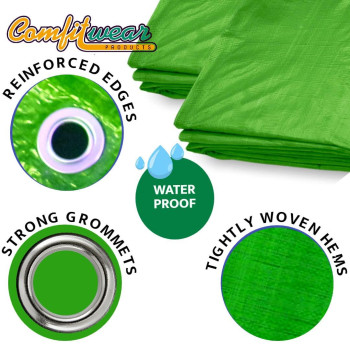 Comfitwear Standard Poly Tarp Reinforced Edge Grommet Multipurpose Pool Cover Boat Tarps Camping Tarps Uv Resistant Waterproof