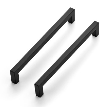 Ravinte 18 Pack 8 Inch Kitchen Square Cabinet Handles Matte Black Cabinet Pulls Black Drawer Pulls Kitchen Cabinet Hardware Kitc