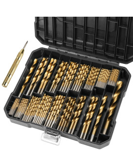 Ticonn 230Pcs Titanium Coated Drill Bit Set 135 Degree Tip Hss Drill Bits Kit With Storage Case For Steel Aluminum Copper So