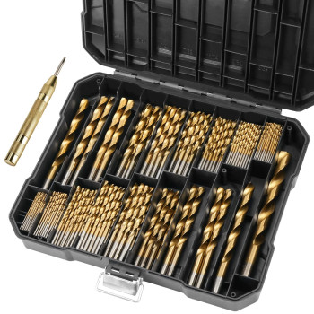 Ticonn 230Pcs Titanium Coated Drill Bit Set 135 Degree Tip Hss Drill Bits Kit With Storage Case For Steel Aluminum Copper So