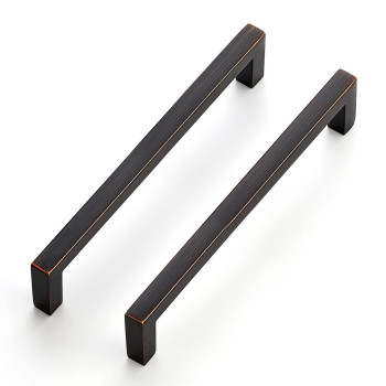 Ravinte 30 Pack Solid 5 Inch Center To Center Slim Square Bar Drawer Handles Kitchen Cabinet Handles Oilrubbed Bronze Drawer Pu