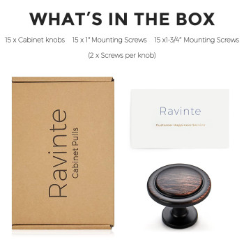 Ravinte 15 Pack 114 Inch Kitchen Cabinet Knobs Dresser Knobs Drawer Knobs Oilrubbed Bronze Knobs Drawer Pulls Door Knobs Dres