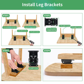 Folding Table Legs Brackets 4 Pcs 90 Degree Heavy Duty Locking Foldable Support Hinges For Table Chair Bed Leg Feet Workbench Ba