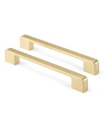 Rergy Kitchen Cabinet Handles Brushed Brass Drawer Pulls 160Mm 30 Pack Cabinet Door Handles Gold Modern Dresser Drawer Pulls F