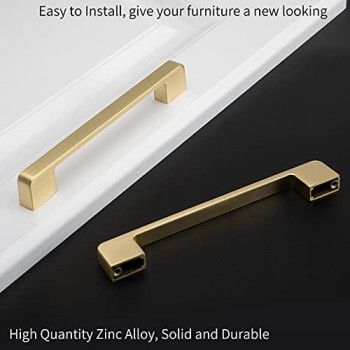 Rergy 5In Brushed Brass Drawer Pulls Gold Cabinet Handles 30 Pack Cabinet Pulls Zinc Alloy Gold Handles For Dresser Drawers 99