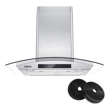 Wall Mount Range Hood With Carbon Filters 30 Inch Range Hood With Soft Touch Control Timer Function Ducted And Ductless Conve