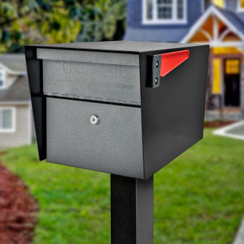 Mail Boss 7521 Mail Manager Locking Mailbox Large Black Granite