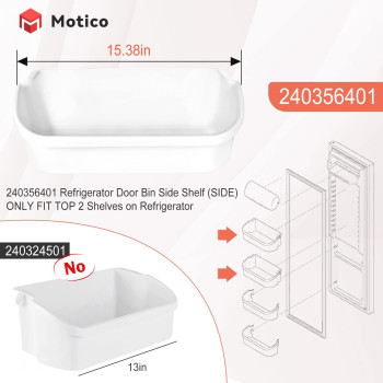 Upgrade 240356401 Refrigerator Door Bin Shelf Replace Length 1538 Compatible Frigidaire And Electrolux Side Bin Top 2 Shel