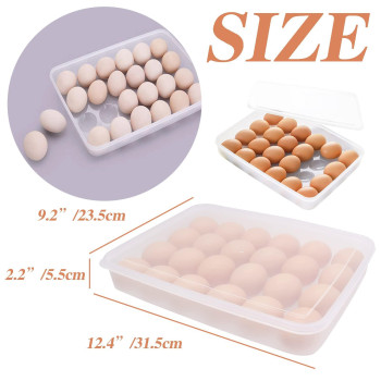 Anyumocz 2 Pack Covered Egg Holder Clear Egg Holder Storage Container Stackable Plastic Refrigerator Egg Trays For Deviled Egg P