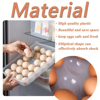 Anyumocz 2 Pack Covered Egg Holder Clear Egg Holder Storage Container Stackable Plastic Refrigerator Egg Trays For Deviled Egg P