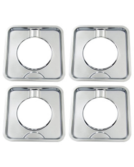 Atma Supply Chrome Square Gas Range Drip Pan 765X765 Pack Of 4 Replaces Sgp400 786333 Wp786333 Ap6011553 Ps11744751