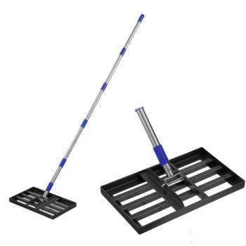 Hosko Lawn Leveling Rake 17 X 10 Black Ground Plate With 60 Long Handle Level Soil Or Dirt Ground Surfaces Easily Su