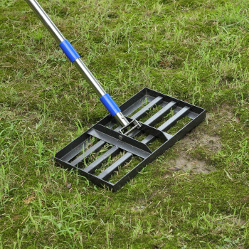 Hosko Lawn Leveling Rake 17 X 10 Black Ground Plate With 60 Long Handle Level Soil Or Dirt Ground Surfaces Easily Su