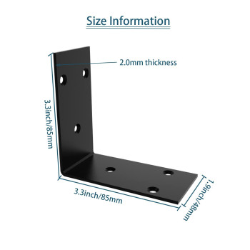 Black Stainless Steel Shelf Bracket Joint Right Angle Bracket L Shape Heavy Duty Metal Corner Brace Shelf Supporter For Wood Auf