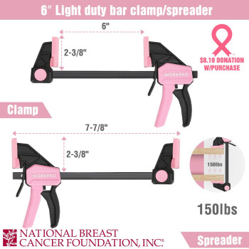 Workpro Mini Bar Clamps For Woodworking 62 And 4122 4Piece Onehanded Clampspreader Lightduty Quickchange F Cla