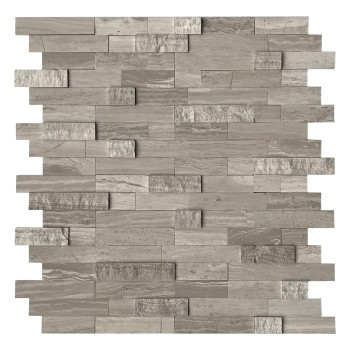 Sunwings Peel And Stick Mosaic Natural 3D Stone Self Adhesive Tiles 12 X 11 5Sheet Stick On Backsplash For Kitchen Bathroo