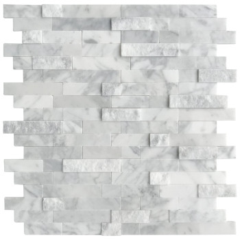 Sunwings Peel And Stick Mosaic Natural 3D Stone Self Adhesive Tiles 12 X 11 5Sheet Stick On Backsplash For Kitchen Bathroo