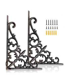 Z Metnal Decorative Shelf Brackets 6 X 9 Inch Cast Wrought Iron Metal Mailbox Bracket 90 Right Angle Victorian Brackets Wall