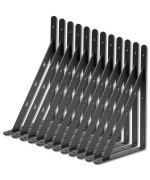 Aluminum Alloy 12 Pack 12 Inch X 8Inch Heavy Duty Shelf Bracket Max Load 360 Lbs Shelf Brackets 12 Floating Shelf Brac