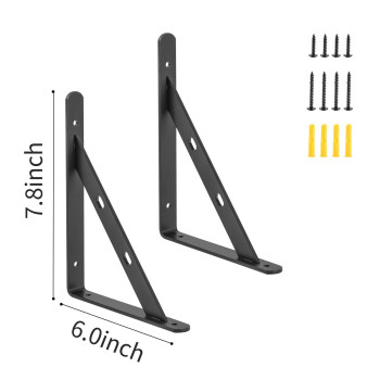 Aluminum Alloy 12 Pack 8 Inch X 6 Inch Heavy Duty Shelf Bracket Max Load 360 Lbs Shelf Brackets 8 Floating Shelf Brack