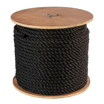 Ateret Twisted 3Strand Black Polypropylene Rope Monofilament I 1 X 100 Feet I 12 825 Lbs Tensile Strength I Lightweight He