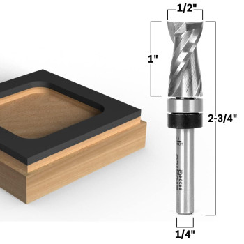 Yonico Flush Trim Router Bits Pattern Bit Ultraperformance 1Inch Height X 12Inch Diameter Topshank Bearing Upcut 14Inch S