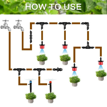 Gardrip 60 Pieces Drip Irrigation Tee Fittings Barbed Tee Connectors For 14 Inch Drip Tubing Drip Line T Parts Compatible Wit