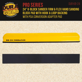 Duragold Pro Series 24 Kblock Sander Firm Flex Xl Longboard Hand Sanding Block Pad With Hook Loop Backing And Psa Sandpa