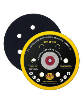 Duragold Pro Series 6 Hook Loop Da Backing Plate Pad 6 Hole Pattern Dustless Low Profile Edge Medium Density Dualacti