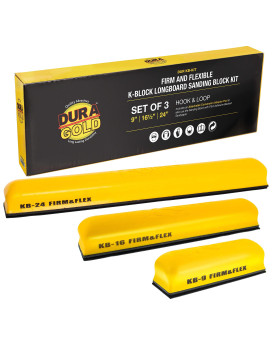 Duragold Pro Series Kblock Sander Firm Flex Hand Sanding Block Kit 9 16 And 24 With Hook Loop Backing And Psa Sand